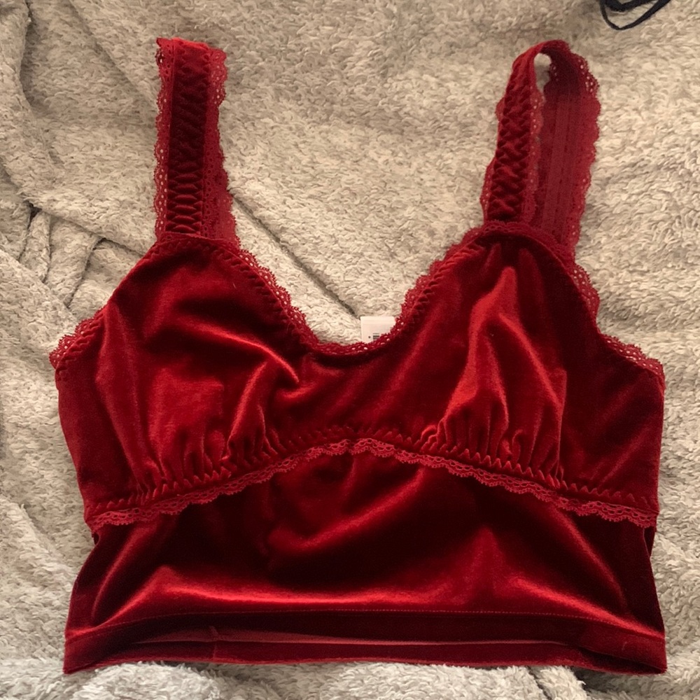 forever 21 red lace tank top